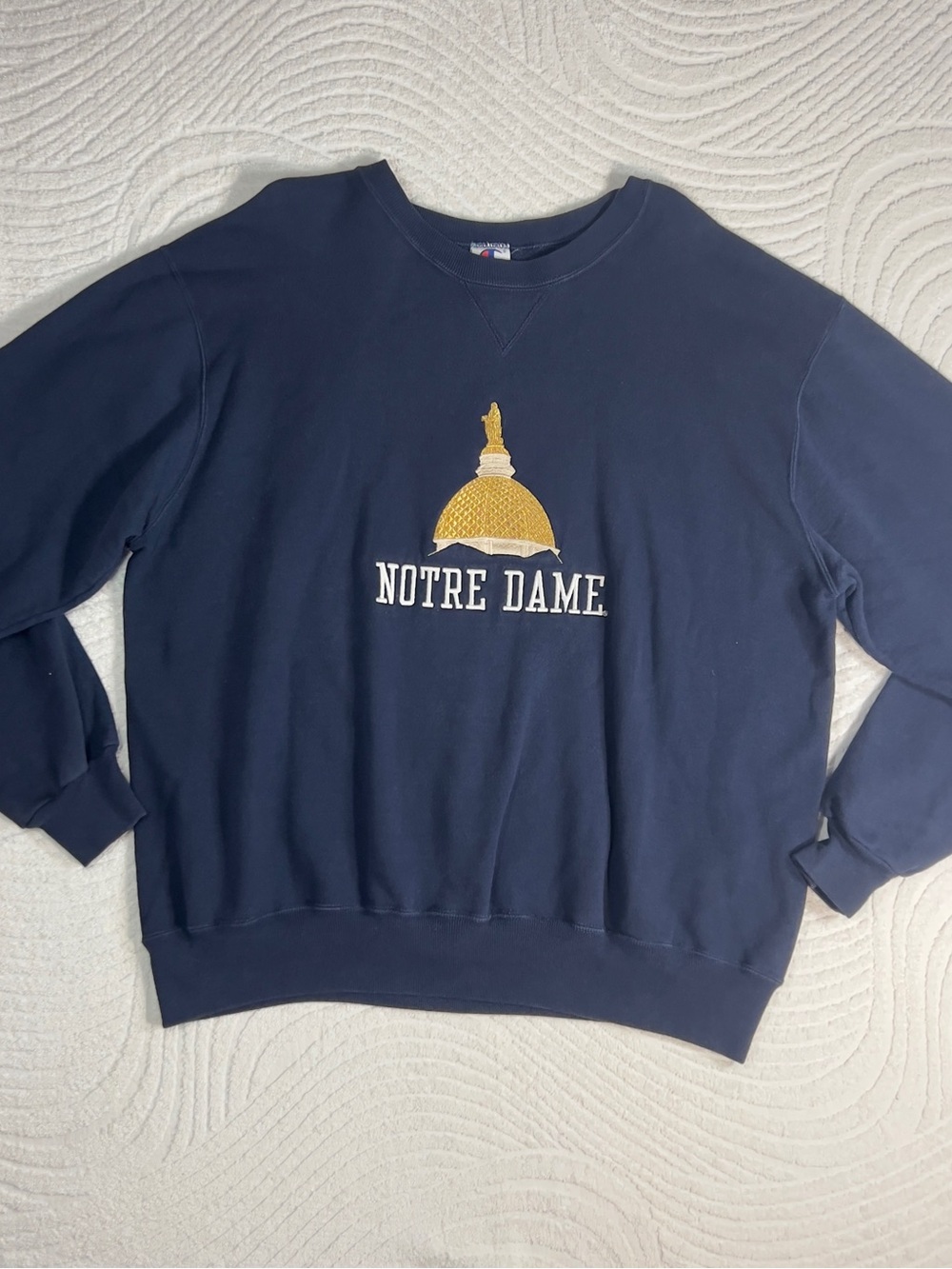 Champion Notre Dame Navy Blue and White Tag Sweatshirt